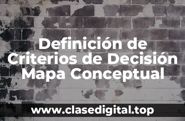 Definición de Criterios de Decisión Mapa Conceptual
