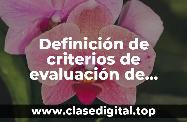 Definición de criterios de evaluación de desempeño