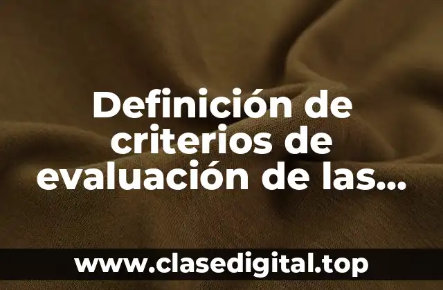 Definición de criterios de evaluación de las TICs