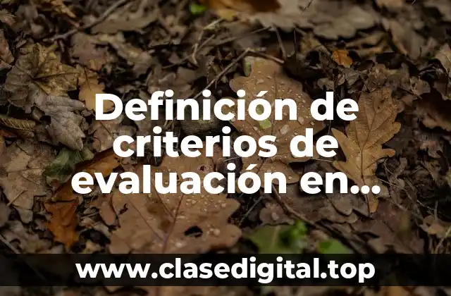 Definición de criterios de evaluación en educación artística