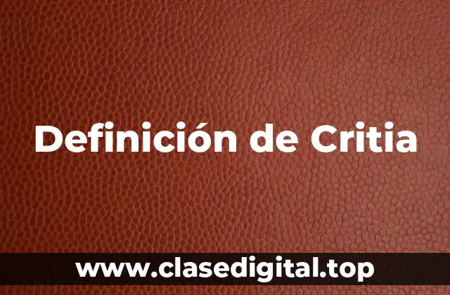 Definición de Critia