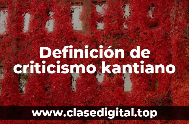 Definición de criticismo kantiano