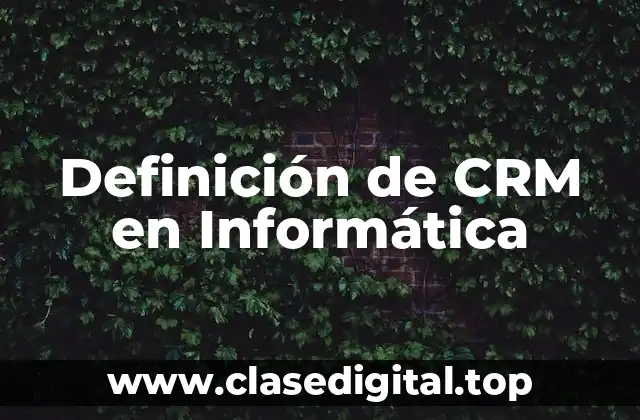 Definición técnica de CRM