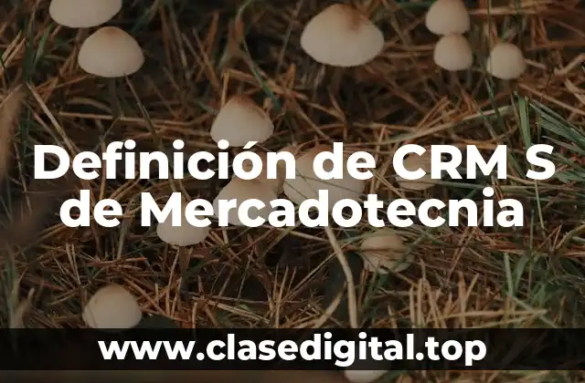 Definición de CRM S de Mercadotecnia