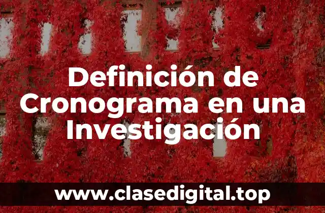 Definición Técnica de Cronograma