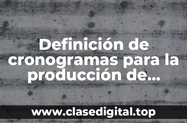 Definición de cronogramas para la producción de calzado