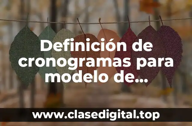 Definición de cronogramas para modelo de arquitectura