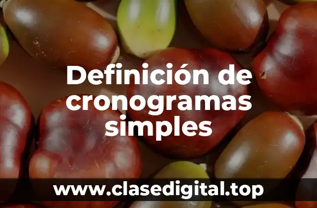 Definición de cronogramas simples