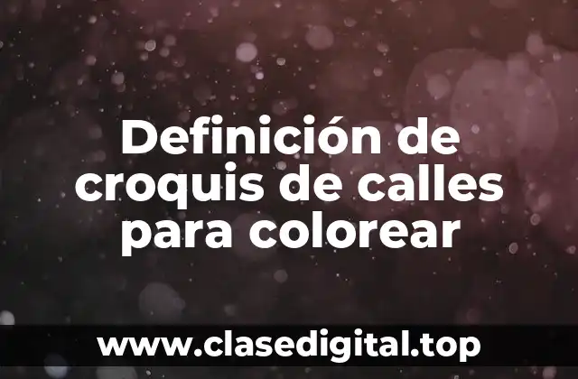 Definición de croquis de calles para colorear