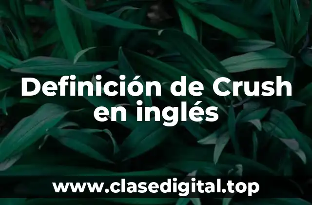 Definición de Crush en inglés