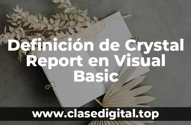 Definición de Crystal Report en Visual Basic