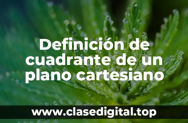 Definición de cuadrante de un plano cartesiano
