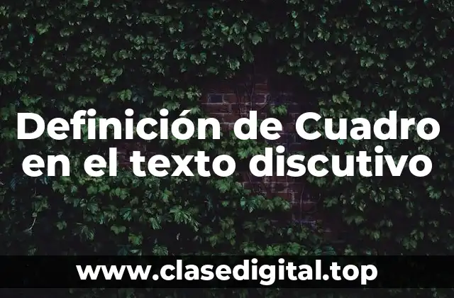 Definición de Cuadro en el texto discutivo