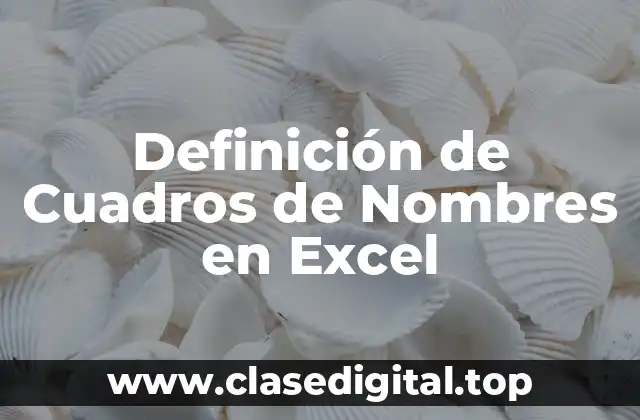 Definición de Cuadros de Nombres en Excel