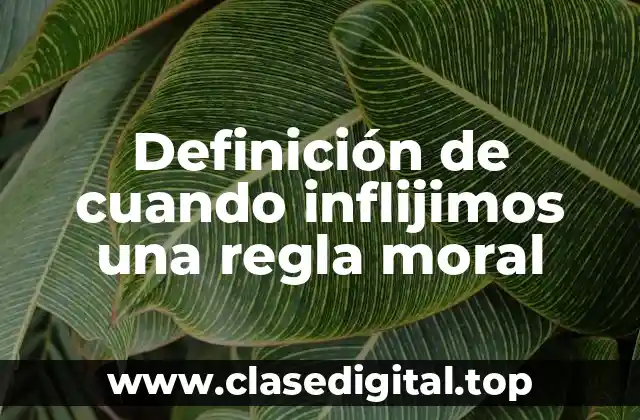 Definición de cuando inflijimos una regla moral