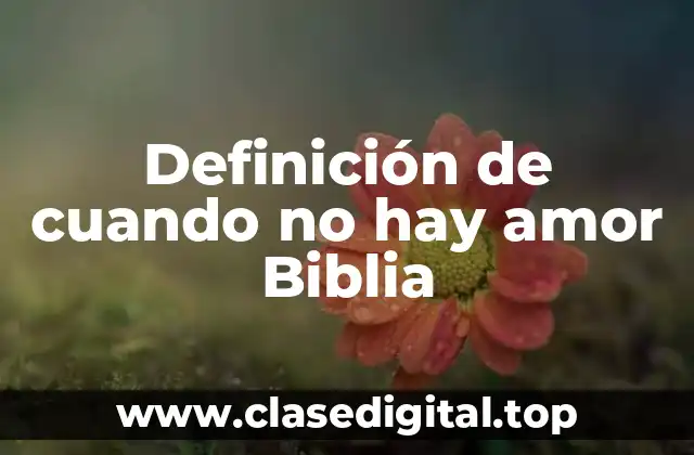 Definición de cuando no hay amor Biblia