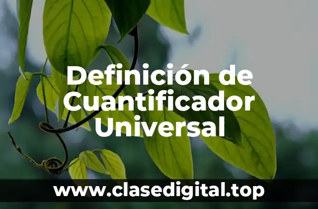 Definición de Cuantificador Universal