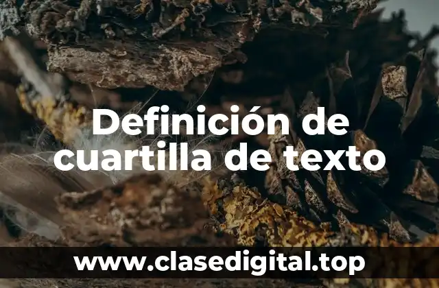 Definición de cuartilla de texto