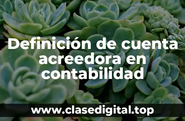Definición de cuenta acreedora en contabilidad