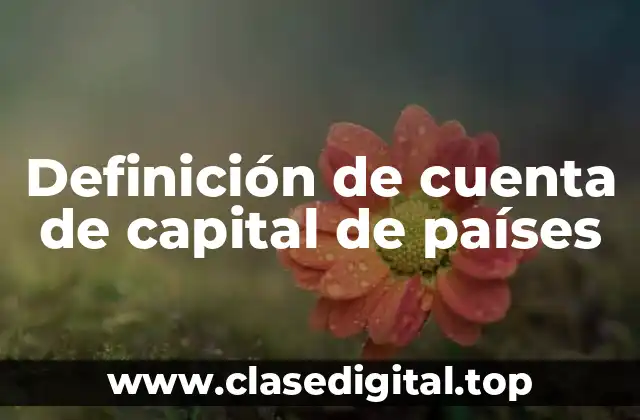 Definición de cuenta de capital de países