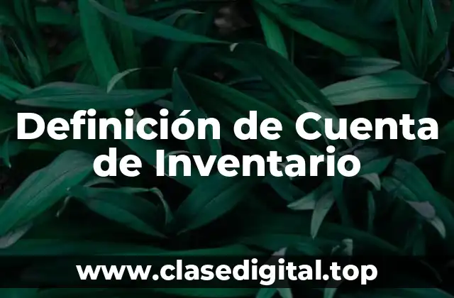 Definición de Cuenta de Inventario