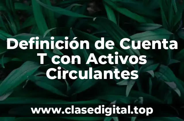 Definición de Cuenta T con Activos Circulantes