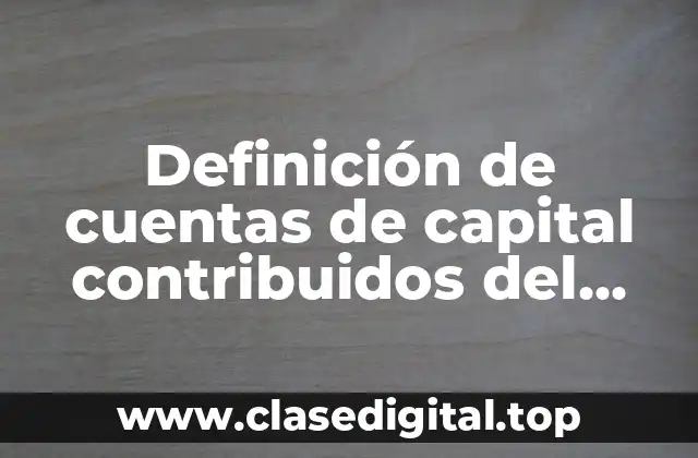 Definición de cuentas de capital contribuidos del activo