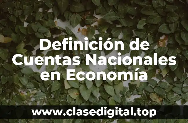 Definición de Cuentas Nacionales en Economía