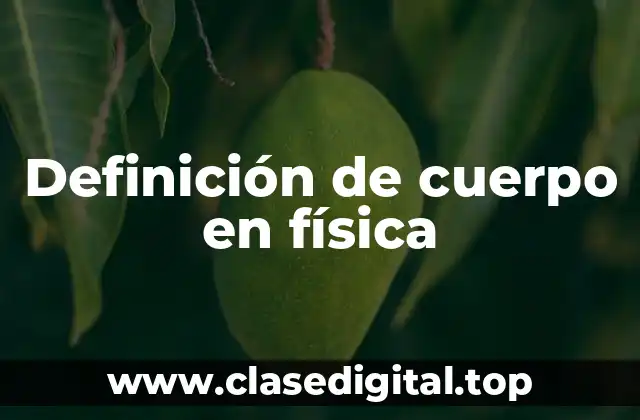 Definición de cuerpo en física