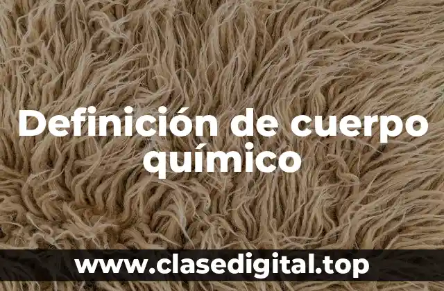 Definición técnica de cuerpo químico