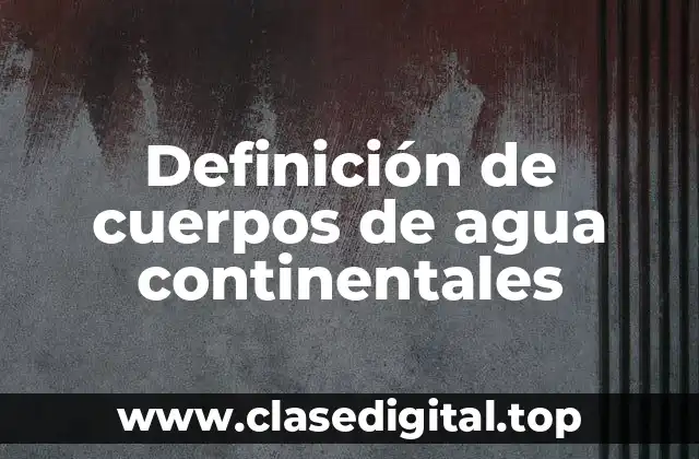Definición de cuerpos de agua continentales