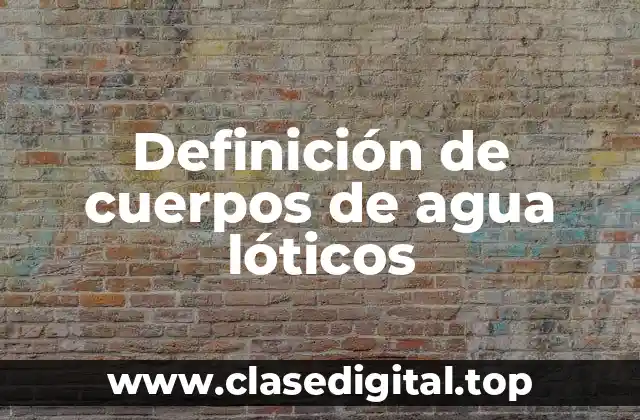 Definición de cuerpos de agua lóticos