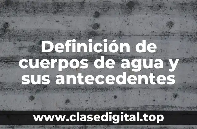 Definición de cuerpos de agua y sus antecedentes