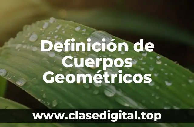 Definición de Cuerpos Geométricos