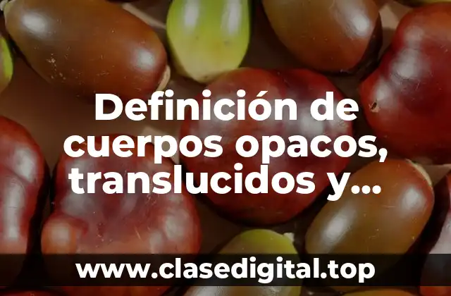 Definición de cuerpos opacos, translucidos y transparente