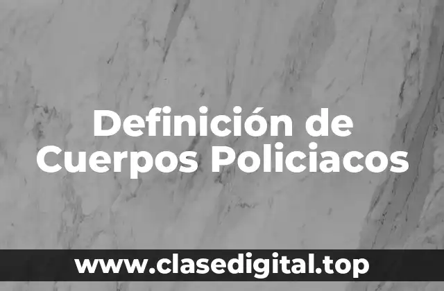 Definición de Cuerpos Policiacos