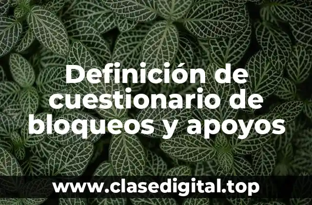 Definición de cuestionario de bloqueos y apoyos