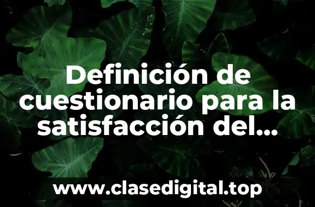 Definición de cuestionario para la satisfacción del cliente