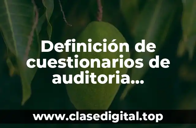 Ejemplos de cuestionarios de auditoría administrativa por áreas