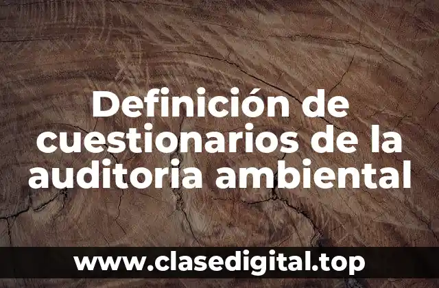 Definición de cuestionarios de la auditoria ambiental