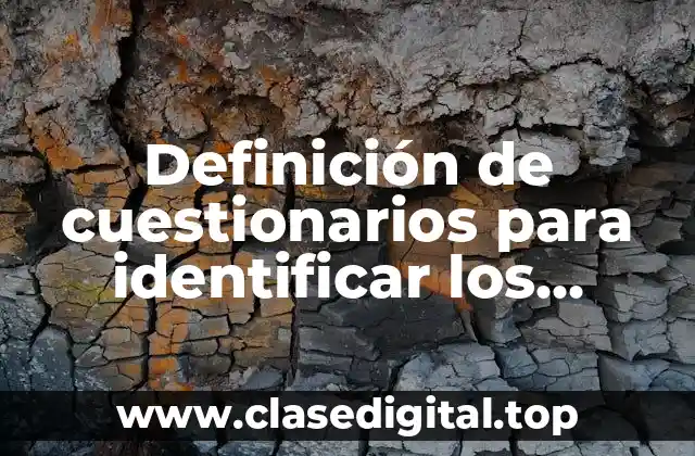 Definición de cuestionarios para identificar los intereses de los alumnos