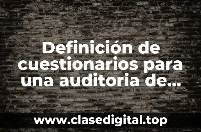 Definición de cuestionarios para una auditoria de estados financieros