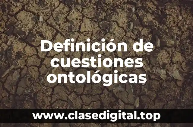 Definición de cuestiones ontológicas