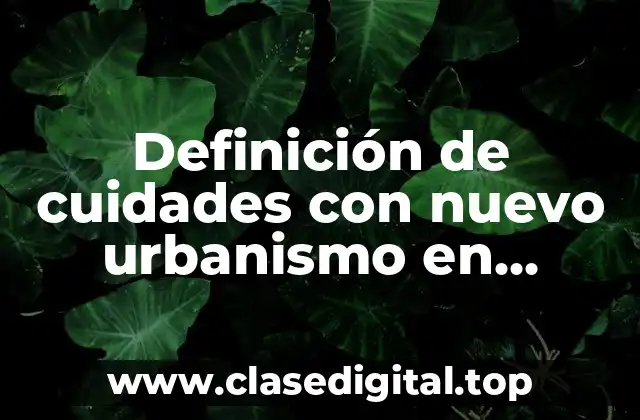 Definición de cuidades con nuevo urbanismo en México