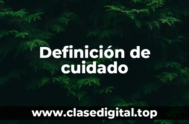 Definición técnica de cuidado