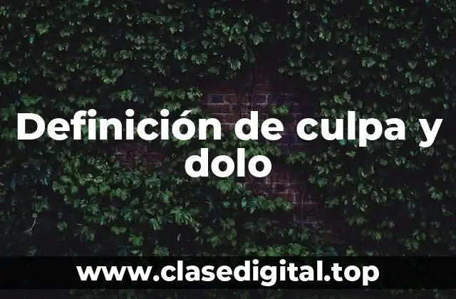 Definición de culpa y dolo