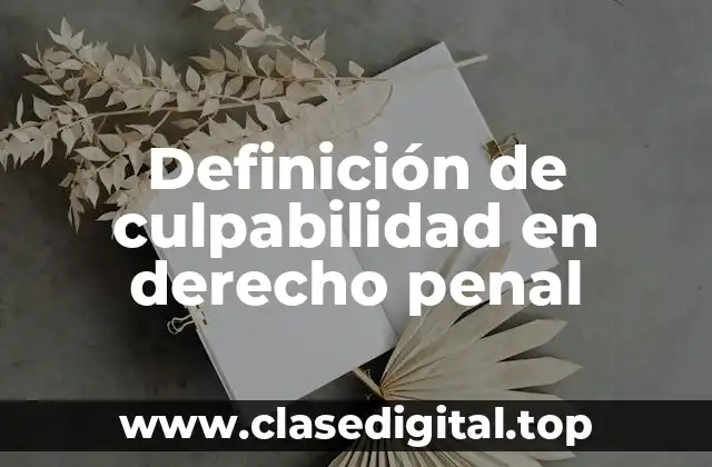 Definición de culpabilidad en derecho penal