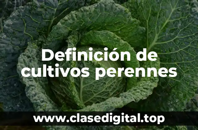 Ejemplos de cultivos perennes