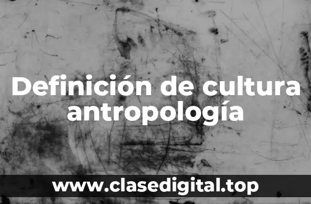 Definición de cultura antropología
