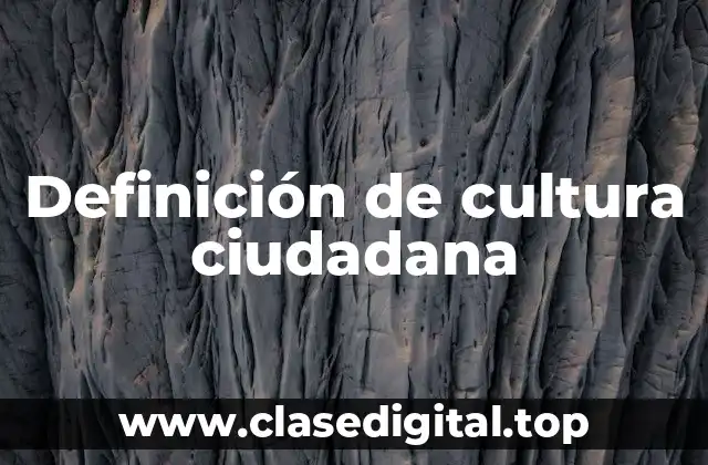 Definición de cultura ciudadana